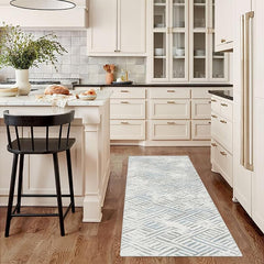 Modern Geometric Runner Rug 2'X10' Abstract Laundry Room Rug Soft Non Slip