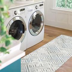 Modern Geometric Runner Rug 2'X10' Abstract Laundry Room Rug Soft Non Slip