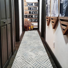 Modern Geometric Runner Rug 2'X10' Abstract Laundry Room Rug Soft Non Slip