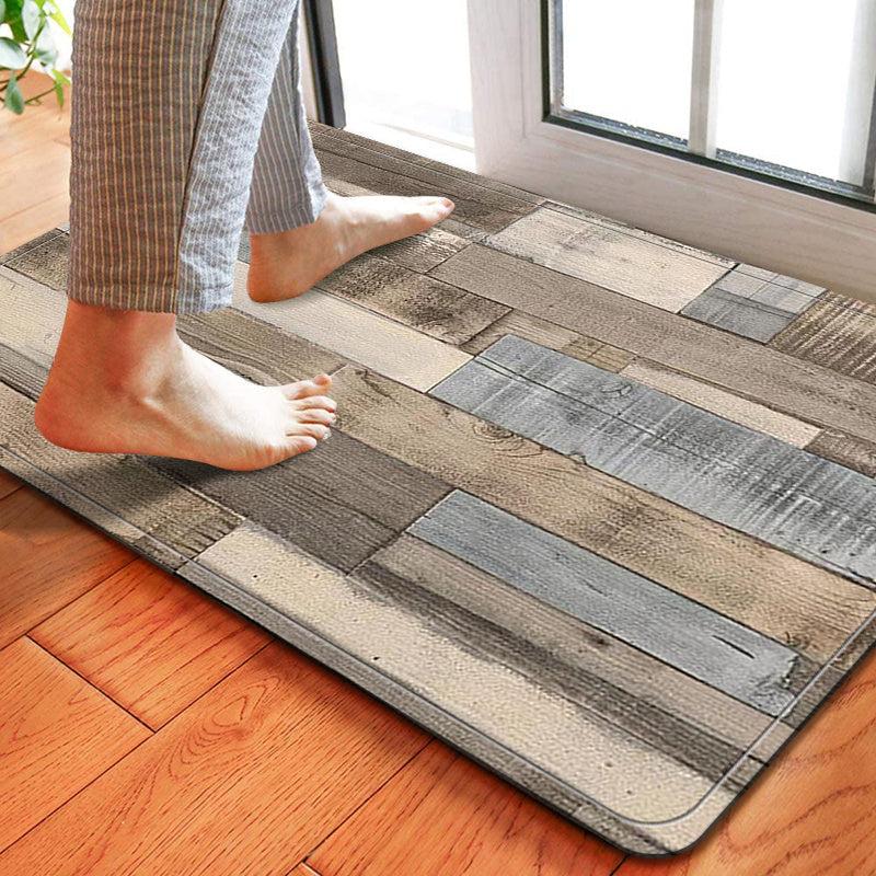 Wood Print Kitchen Floor Mat Non-slip Washable Absorbent Anti-fouling Home Mat