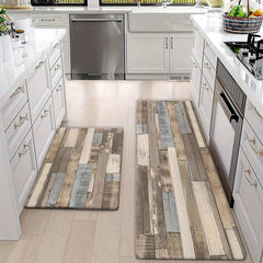 Wood Print Kitchen Floor Mat Non-slip Washable Absorbent Anti-fouling Home Mat