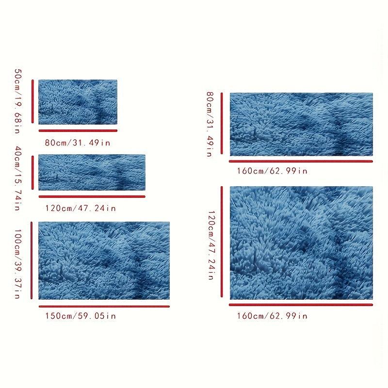 Fluffy Soft Plush Area Rugs For Girls Bedroom Tie Dyed Shaggy Rugs
