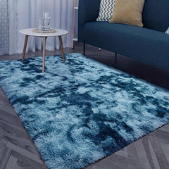 Fluffy Soft Plush Area Rugs For Girls Bedroom Tie Dyed Shaggy Rugs
