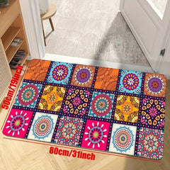 Colorful Boho Kitchen Mat Non Slip Waterproof Entrance Doormat