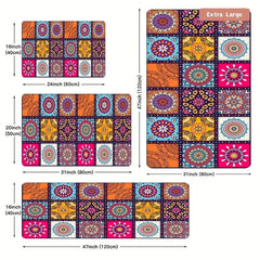 Colorful Boho Kitchen Mat Non Slip Waterproof Entrance Doormat