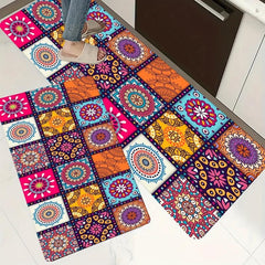 Colorful Boho Kitchen Mat Non Slip Waterproof Entrance Doormat