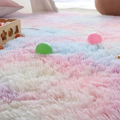 Modern Tie Dyed Shag Area Rug Plush Fluffy Rug