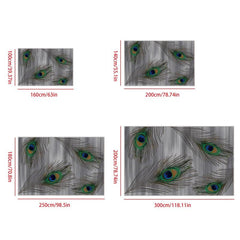 Peacock Feather Print Carpet for Living Room Dormitory Bedroom Small Office