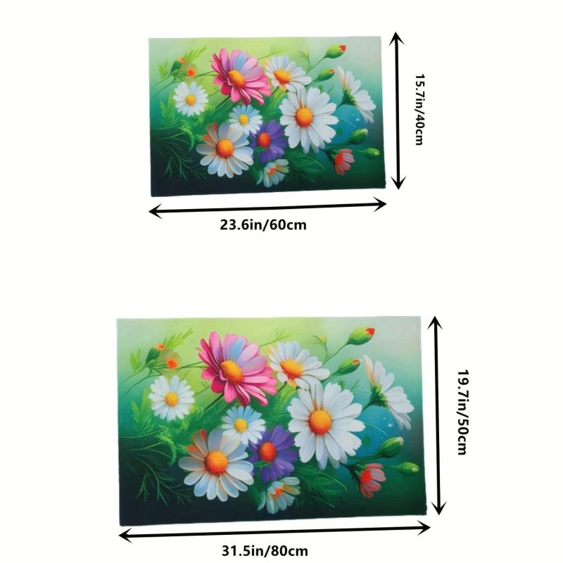 Flower Pattern Diatom Mud Bath Rug Soft Non Slip Quick Dry Shower Carpet