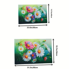 Flower Pattern Diatom Mud Bath Rug Soft Non Slip Quick Dry Shower Carpet