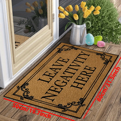 Low Pile Leave Negativity Here Doormat Non-Slip Indoor Mat