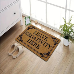 Low Pile Leave Negativity Here Doormat Non-Slip Indoor Mat