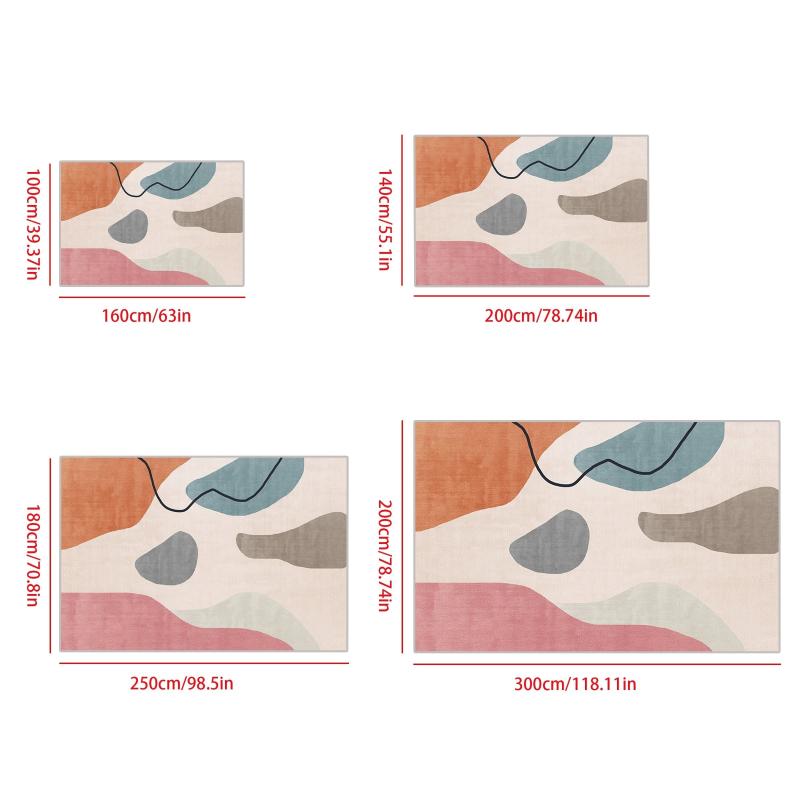 Morandi Art Area Rugs For Living Room Washable Mid Century Modern Rugs