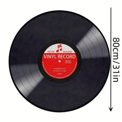 Non Slip Music Record Round Area Rug for Bedroom Living Room Home Decor
