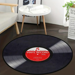 Non Slip Music Record Round Area Rug for Bedroom Living Room Home Decor