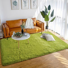 Soft Green Shaggy Rug Fluffy Bedroom Carpet Plush Area Rug