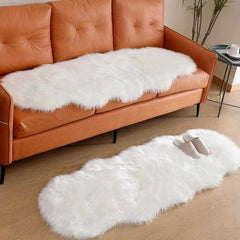 Soft Sheepskin Rug Non Slip Faux Fur Carpet for Bedroom and Living Room