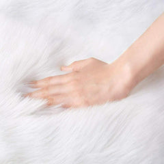 Soft Sheepskin Rug Non Slip Faux Fur Carpet for Bedroom and Living Room