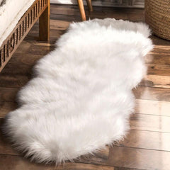 Soft Sheepskin Rug Non Slip Faux Fur Carpet for Bedroom and Living Room