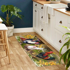 Vintage Rooster Kitchen Floor Mat Soft Waterproof Non-Slip Mat