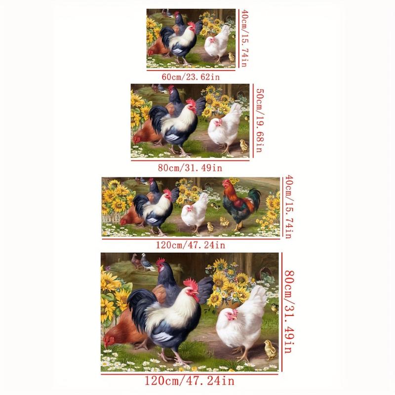 Vintage Rooster Kitchen Floor Mat Soft Waterproof Non-Slip Mat