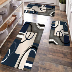 Modern Geometric Kitchen Mat Anti Fatigue Anti Slip Absorbent