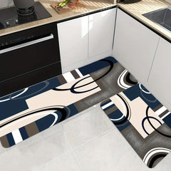 Modern Geometric Kitchen Mat Anti Fatigue Anti Slip Absorbent