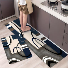 Modern Geometric Kitchen Mat Anti Fatigue Anti Slip Absorbent