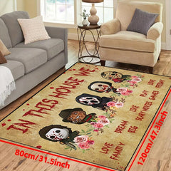 Gothic Horror Movie Character Welcome Mat, Machine Washable