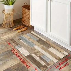 Vintage Wood Anti Fatigue Kitchen Mat - Absorbent Bath Foam Mat