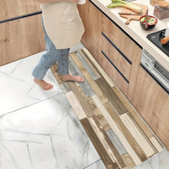 Vintage Wood Anti Fatigue Kitchen Mat - Absorbent Bath Foam Mat