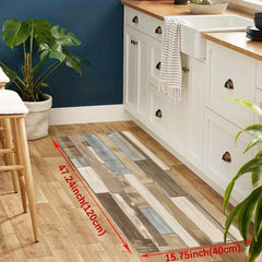 Vintage Wood Anti Fatigue Kitchen Mat - Absorbent Bath Foam Mat