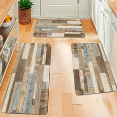 Vintage Wood Anti Fatigue Kitchen Mat - Absorbent Bath Foam Mat