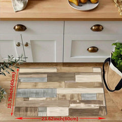 Vintage Wood Anti Fatigue Kitchen Mat - Absorbent Bath Foam Mat