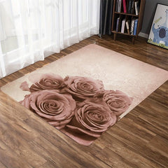 Rose Floral Area Rug Anti-slip Absorbent Doormat Bath Mat