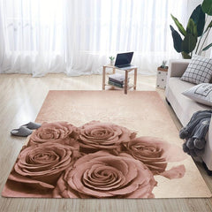 Rose Floral Area Rug Anti-slip Absorbent Doormat Bath Mat