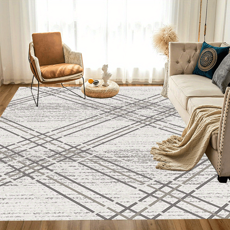 Artistic Abstract Area Rug Soft Thickened Anti-fatigue Shaggy Floor Carpet