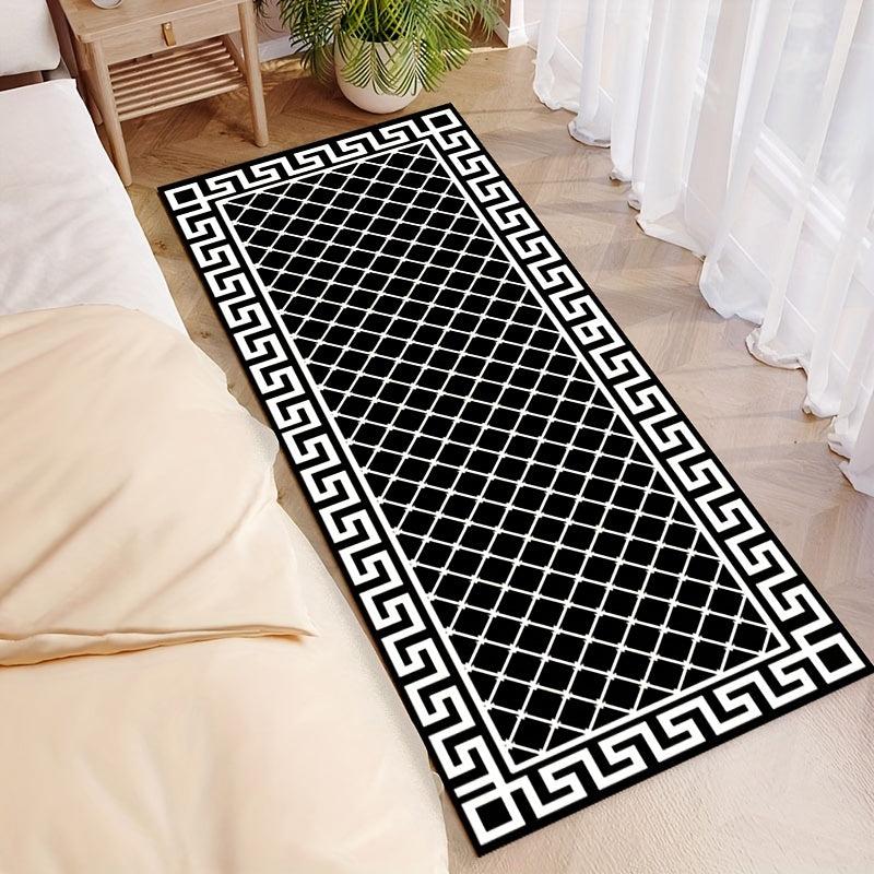 Plaid Extra Long Hallway Rug Soft Non Slip Washable Floor Mat