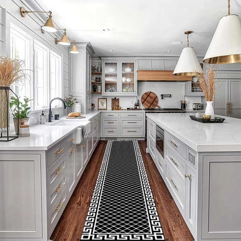 Plaid Extra Long Hallway Rug Soft Non Slip Washable Floor Mat