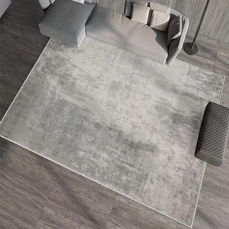Grey Plush Floor Mat Indoor Mat Living Room Mat Throw Rug Shaggy Mat Non-slip