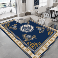 Vintage Oriental Living Room Carpet Plush Mat for Sofa Coffee Table