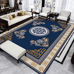 Vintage Oriental Living Room Carpet Plush Mat for Sofa Coffee Table