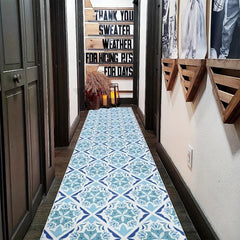 Modern Floral Print Rug - Machine Washable Non Slip Kitchen Laundry Room