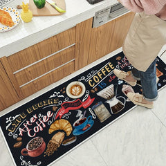 Coffee Utensils Printing Kitchen Floor Mat Non slip Kitchen Floor Rug