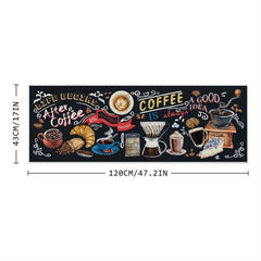 Coffee Utensils Printing Kitchen Floor Mat Non slip Kitchen Floor Rug