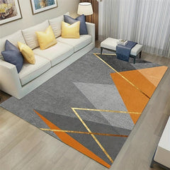Modern Geometric Area Rug Non Shedding Grey Floor Carpet