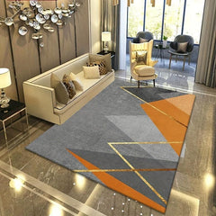 Modern Geometric Area Rug Non Shedding Grey Floor Carpet