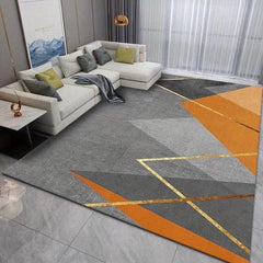 Modern Geometric Area Rug Non Shedding Grey Floor Carpet