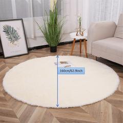 Soft Round Rug for Kids Bedroom Fluffy Carpets Shaggy Rugs Teepee Mat