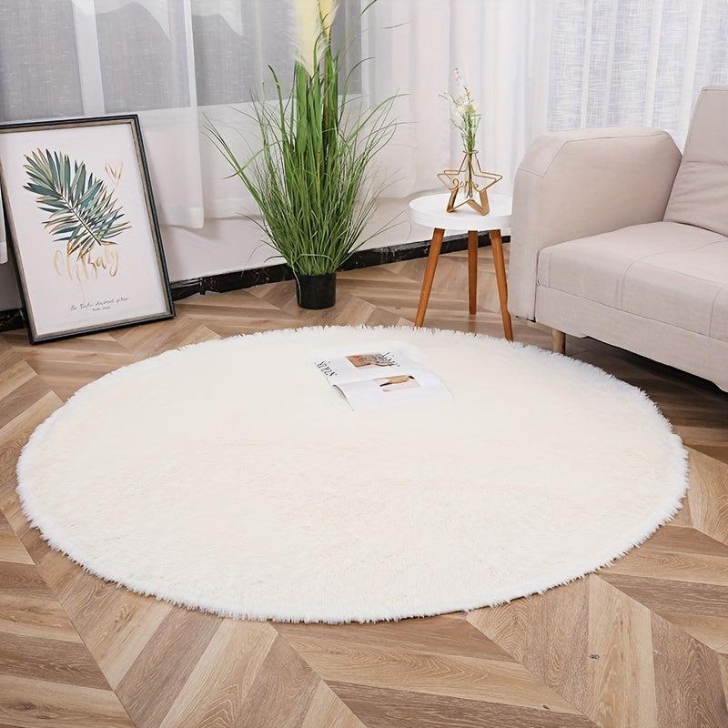 Soft Round Rug for Kids Bedroom Fluffy Carpets Shaggy Rugs Teepee Mat